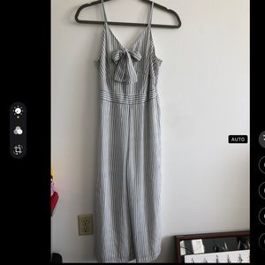 Black and white striped jumpsuit